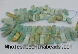 CTD3517 Top drilled 10*20mm - 12*40mm sticks amazonite beads