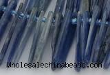 CTD3595 Top drilled 2*15mm - 5*40mm sticks blue kyanite beads