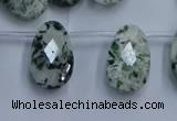 CTD3618 Top drilled 13*22mm briolette moss agate gemstone beads
