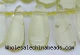 CTD3636 Top drilled 10*20mm - 15*45mm freeform lemon quartz beads