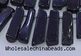 CTD3692 Top drilled 8*18mm - 10*40mm sticks black tourmaline beads