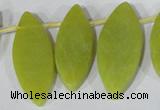 CTD37 Top drilled 10*35mm – 15*45mm marquise Korean jade beads