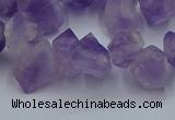 CTD3705 Top drilled 5*8mm - 15*20mm faceted nuggets amethyst beads