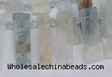 CTD3710 Top drilled 8*20mm - 10*35mm sticks aquamarine beads