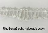 CTD3720 Top drilled 8*20mm - 10*50mm sticks white crystal beads