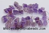 CTD3751 Top drilled 15*20mm - 25*30mm faceted nuggets amethyst beads