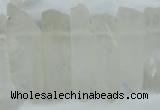 CTD626 Top drilled 10*25mm - 12*45mm faceted nuggets white crystal beads
