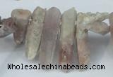CTD627 Top drilled 6*20mm - 8*30mm faceted nuggets red quartz beads