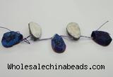 CTD812 Top drilled 20*30mm - 25*35mm freeform plated agate beads