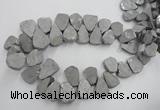 CTD900 Top drilled 15*20mm - 20*30mm freeform plated quartz beads