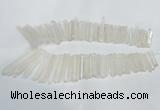 CTD939 Top drilled 5*25mm - 6*60mm sticks white crystal beads