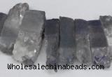 CTD996 Top drilled 8*18mm - 10*30mm sticks plated druzy amethyst beads