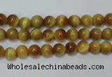 CTE127 15.5 inches 6mm round yellow tiger eye gemstone beads