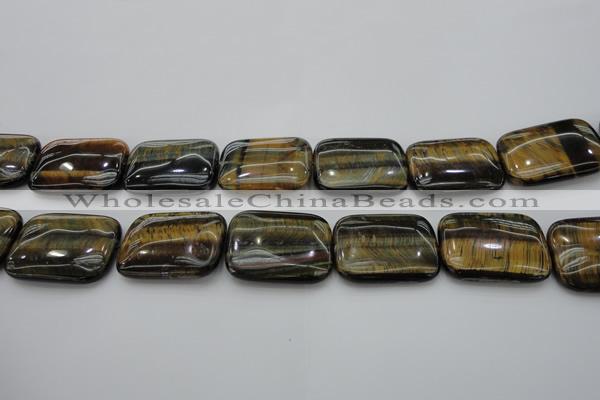 CTE1383 15.5 inches 25*35mm rectangle yellow & blue tiger eye beads