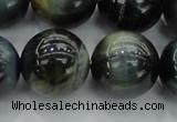 CTE1457 15.5 inches 18mm round golden & blue tiger eye beads