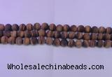 CTE1775 15.5 inches 14mm round matte yellow tiger eye beads