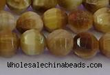 CTE1997 15.5 inches 8mm faceted round golden tiger eye beads