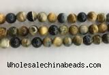 CTE2123 15.5 inches 12mm round golden & blue tiger eye beads