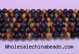 CTE2220 15.5 inches 8mm round colorful tiger eye gemstone beads