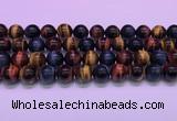 CTE2222 15.5 inches 12mm round colorful tiger eye gemstone beads
