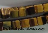 CTE327 15.5 inches 10*10mm cube yellow tiger eye gemstone beads