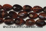 CTE881 15.5 inches 8*12mm faceted flat teardrop red tiger eye beads