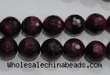 CTE973 15.5 inches 10mm faceted round dyed red tiger eye beads