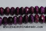 CTE981 15.5 inches 6*10mm faceted rondelle dyed red tiger eye beads