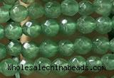 CTG1155 15.5 inches 3mm faceted round tiny green aventurine beads