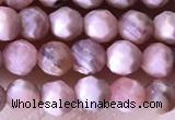 CTG1323 15.5 inches 4mm faceted round rhodochrosite beads wholesale