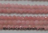 CTG203 15.5 inches 3mm faceted round tiny Chinese pink opal beads