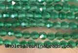 CTG2122 15 inches 2mm,3mm faceted round green agate gemstone beads