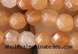 CTG2520 15.5 inches 4mm faceted round red aventurine beads