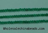 CTG28 15.5 inches 2mm faceted round green agate beads wholesale