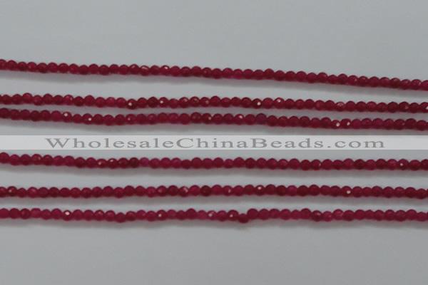 CTG403 15.5 inches 2mm faceted round tiny dyed candy jade beads