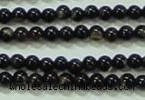 CTG51 15.5 inches 1.5mm round grade AB tiny black agate beads wholesale