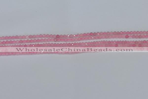 CTG635 15.5 inches 2mm faceted round Madagascar rose quartz beads