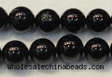 CTO105 15.5 inches 14mm round natural black tourmaline beads