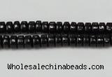CTO122 15.5 inches 4*8mm rondelle black tourmaline beads