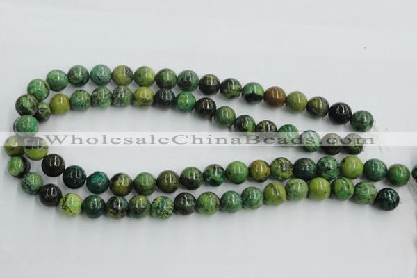 CTP05 15.5 inches 12mm round yellow green pine gemstone beads wholesale