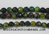 CTP211 15.5 inches 6mm faceted round yellow pine turquoise beads