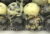 CTP232 15 inches 8mm faceted round yellow turquoise beads
