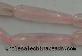 CTR40 15.5 inches 10*40mm faceted teardrop rose quartz beads