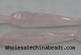 CTR41 15.5 inches 10*40mm faceted teardrop rose quartz beads