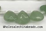 CTR607 Top drilled 10*10mm faceted briolette green aventurine beads