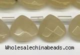 CTR634 Top drilled 13*13mm faceted briolette yellow aventurine beads