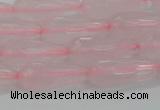 CTR91 15.5 inches 8*20mm faceted teardrop rose quartz beads