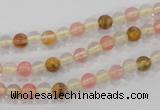 CTS01 15.5 inches 4mm round tigerskin glass beads wholesale