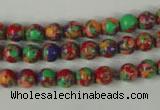 CTU1051 15.5 inches 6mm round synthetic turquoise beads wholesale