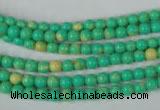 CTU1160 15.5 inches 4mm round synthetic turquoise beads wholesale
